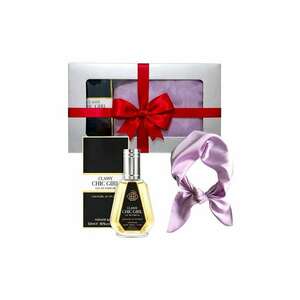 Set Elysa – Apa de Parfum Classy Chic Girl 50ml - Esarfa satinata lila imagine