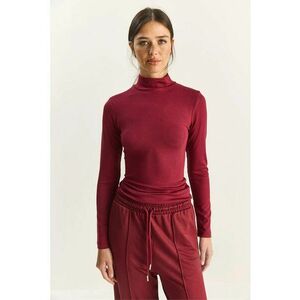 Bluza dama Slim Fit - maneca lunga - rosu - Visiniu imagine