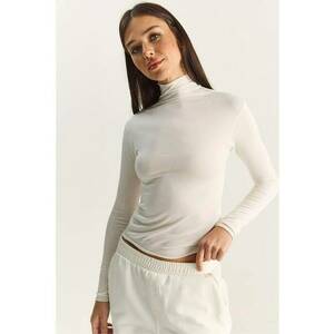 Bluza dama jerseu - alb - Alb imagine