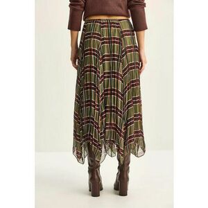 Fusta midi - textil - Verde imagine