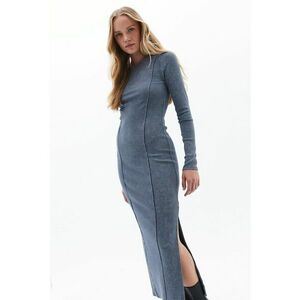 Rochie lunga cu decolteu rotund - Gri carbune imagine