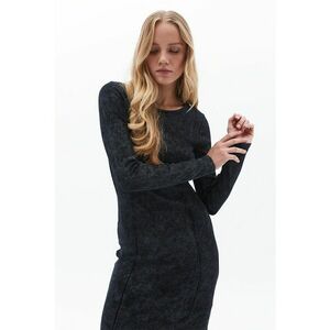 Rochie lunga cu decolteu rotund - Negru imagine