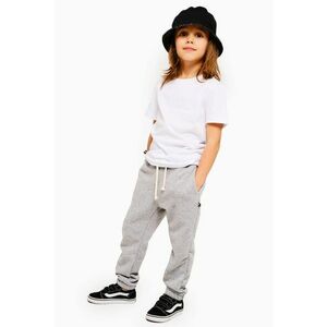 Pantaloni sport cu snur de ajustare si buzunare laterale - Gri deschis melange imagine