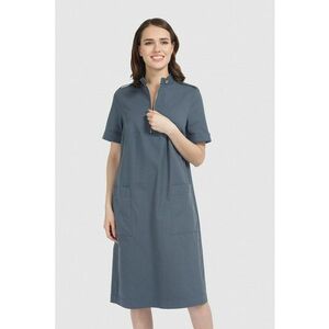 Rochie lejera cu buzunare aplicate - Gri carbune imagine
