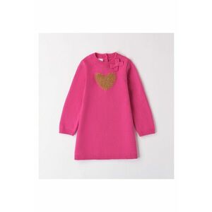 Rochie din tricot cu imprimeu inima pentru fete - 4.A574 imagine