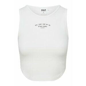 Top scurt dama crem - bumbac - Alb imagine