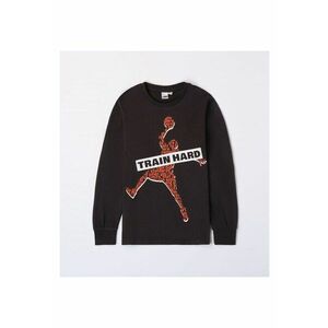 Bluza cu imprimeu pentru baiat - 4.7694 - Negru/Portocaliu imagine