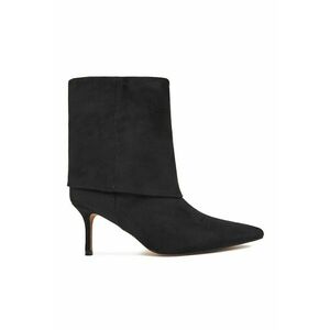 Cizme cu toc dama - sintetic - negru - imagine