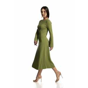 Rochie midi cu maneci clopot - Verde feriga imagine