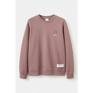Bluza de trening de bumbac cu decolteu la baza gatului - Roz prafuit imagine