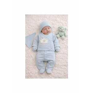 Set serde baby „king” – 5 piese din bumbac - Albastru imagine