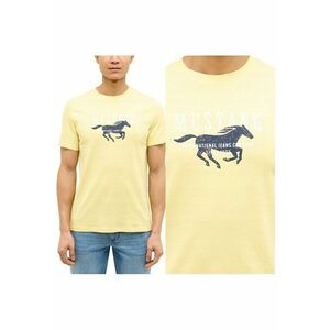 Tricou Barbati - Style Austin - Regular Fit - Decolteu Rotund - Cu Logo - Design Clasic - Maneci Scurti - Bumbac - Galben - Galben imagine