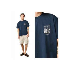 Tricou Barbati - CJ Graphic Tee - Regular Fit - Decolteu Rotund - Cu Logo - Design Clasic - Maneci Scurti - Bumbac - Albastru - Albastru imagine