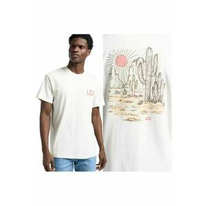 Tricou Barbati - Relaxed Graphic Tee - Regular Fit - Decolteu Rotund - Cu Logo - Design Clasic - Maneci Scurti - Bumbac - Alb - Ecru imagine