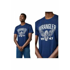 Tricou Barbati - Americana Tee - Regular Fit - Decolteu Rotund - Cu Logo - Design Clasic - Maneci Scurti - Bumbac - Albastru - Albastru imagine