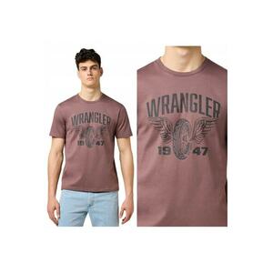 Tricou Barbati - Americana Tee - Regular Fit - Decolteu Rotund - Cu Logo - Design Clasic - Maneci Scurti - Bumbac - Maro - Light Bronze imagine
