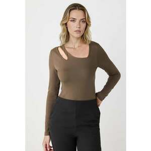 Bluza cu decupaj - Maro inchis imagine