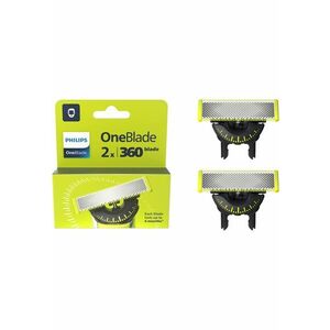 Rezerva OneBlade 360 - - otel inoxidabil - umed si uscat - kit 2 lame - pentru orice model PHILIPS OneBlade si OneBladePro - Verde - QP420/50 imagine