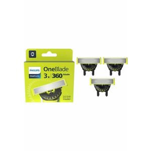 Rezerva OneBlade 360 - - otel inoxidabil - umed si uscat - kit 2 lame - pentru orice model PHILIPS OneBlade si OneBladePro - Verde - QP430/50 imagine