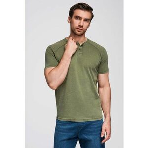 Tricou din bumbac cu maneci raglan - Kaki imagine