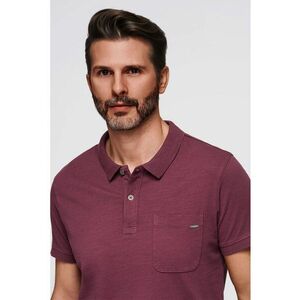 Tricou cu model uni si buzunar pe piept - Rosu capsuna imagine