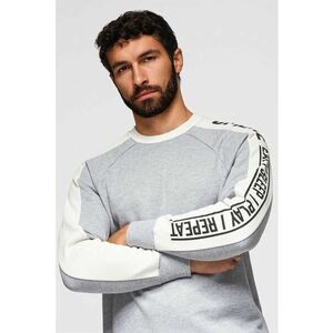 Bluza de trening regular fit cu decolteu la baza gatului - Gri melange/Alb murdar imagine