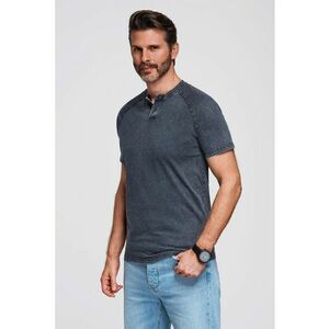 Tricou din bumbac cu maneci raglan - Albastru prafuit imagine