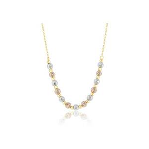 Colier din Aur Galben - Alb si Rox de 18 k cu Bile Diamantate - 4.1g imagine