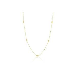 Colier din Aur Galben de 18 k cu Bile si Bile Diamantate Ovale - 2.30g imagine