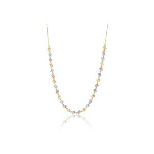 Colier din Aur Galben de 18 k cu Lant Diamantat si Cuburi Multicolore Albe - Roz - Galbene - 3.77g imagine