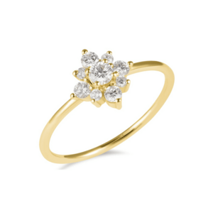 Inel Malaga Aur Galben - 14K - Diamante de 0.37 Carate imagine