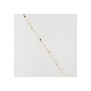 Bratara din Aur Galben de 18 k cu Bile Diamantate - Cuburi si Lant Diamantat - Ajustabila - 1.37g imagine