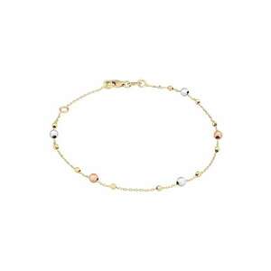Bratara din Aur Galben de 18 kt cu Bile Albe - Galbene si Roz - 1.20g imagine