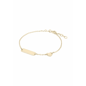Bratara Pentru Copii cu Inimioara si Placuta din Aur 18 Kt - 1.41 g imagine