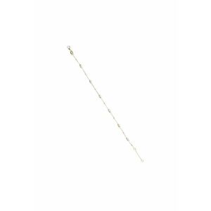 Bratara din Aur Galben - Alb de 18 k cu Bile Ovale Diamantate si Lant Diamantat - Ajustabila - 1.54g imagine