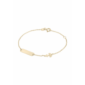 Bratara Pentru Copii cu Ancora si Placuta din Aur 18 Kt - 1.33 g imagine