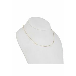 Colier Rozariu din Aur Alb de 18 k cu Lant Diamantat si Bile - 2.27g imagine
