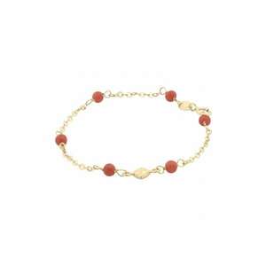 Bratara Pentru Copii cu Coral Natural din Aur 18 Kt - 0.9 g imagine