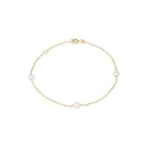 Bratara din aur galben de 14K cu perle naturale - imagine