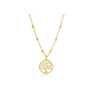 Colier cu Pomul Vietii din Argint 925 - Placat cu Aur 18 Kt - 4.30g imagine