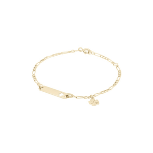 Bratara Pentru Copii cu Trifoi si Placuta din Aur 18 Kt - 1.56 g imagine