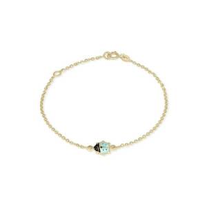 Bratara pentru Copii din Aur Galben de 14K cu Buburuza Turquoise Tiffany - imagine