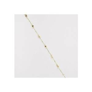 Bratara din Aur Galben de 18 k cu Bile Diamantate - Cuburi si Lant Dimantat - Ajustabila - 1.54g imagine