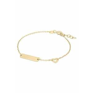 Bratara Pentru Copii cu Inimioara si Placuta din Aur 18 Kt - 1.35 g imagine