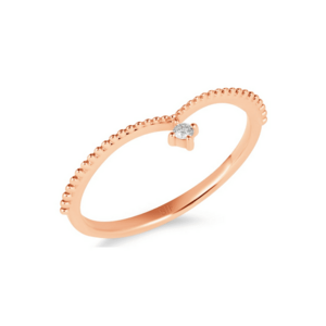 Inel Espoo Aur Roz - 18K - Diamant de 0.04 Carate imagine