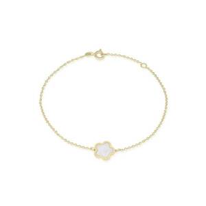 Bratara din Aur Galben de 14K cu Sidef si Floare - imagine