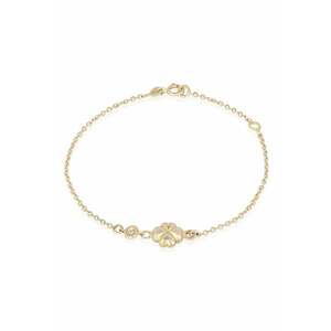 Brarata pentru Copii din Aur Galben de 18K cu Diamante de 0.05ct - Trifoi - imagine