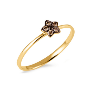 Inel Ufa Aur Galben - 14K - Diamante de 0.07 Carate imagine