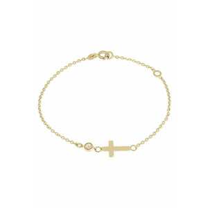Bratara pentru Copii din Aur de 18K cu Diamant Natural si Cruciulita imagine