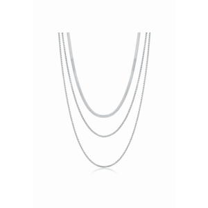 Colier Multilant din Argint 925 - Placat cu Rodiu - 9.40g imagine